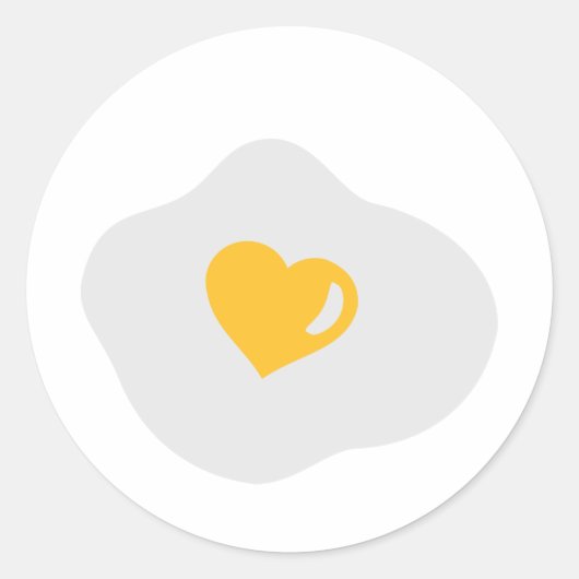 Gebakken ei liefde hart ronde sticker (Voorkant)
