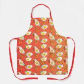 Gebakken eieren met paprika's rood-sinaasappel schort (Voorkant)