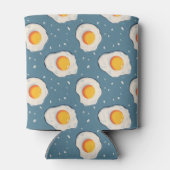 Gebakken eieren op blauw blikjeskoeler (Achterkant)