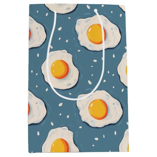 Gebakken eieren op blauw medium cadeauzakje (Voorkant)