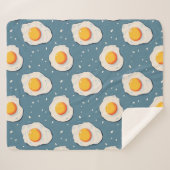 Gebakken eieren op blauw patroon sherpa deken (Voorkant (horizontaal))