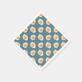 Gebakken eieren op blauw servet (Hoek)