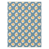 Gebakken eieren op blauw tafelkleed (Voorkant)