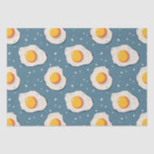 Gebakken eieren op blauw tissuepapier (Voorkant)