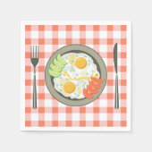 Gebakken eieren op een Borden papieren servetten (Voorkant)