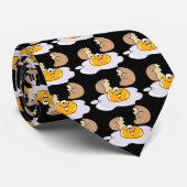 Gebakken eieren voor ontbijt met zwarte achtergron stropdas (Opgerold)