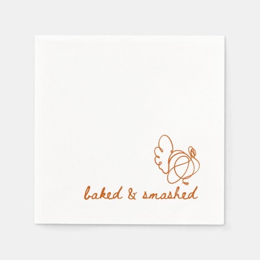 gebakken en vernielde kalkoen servet (Voorkant)