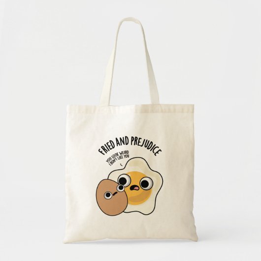 Gebakken en vooroordelen Funny Egg Pun Tote Bag (Voorkant)