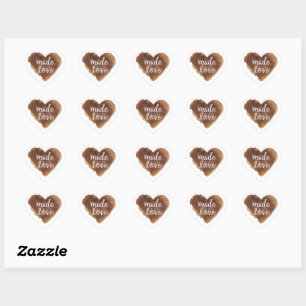 Gebakken gemaakt met liefdeshart hart sticker