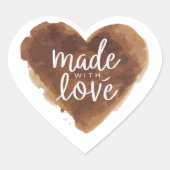 Gebakken gemaakt met liefdeshart hart sticker (Voorkant)