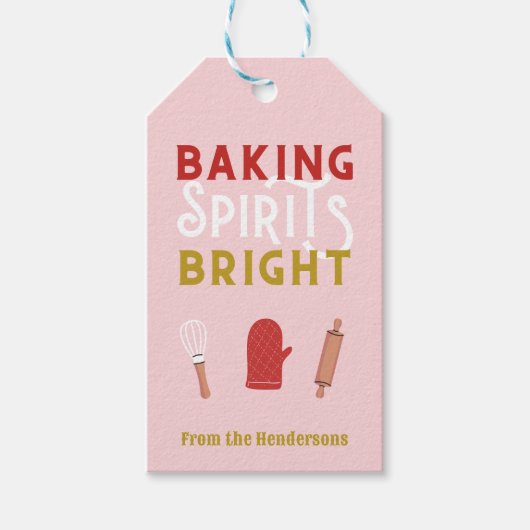 Gebakken goederen Christmas Baking Spirits Bright Cadeaulabel (Voorkant)