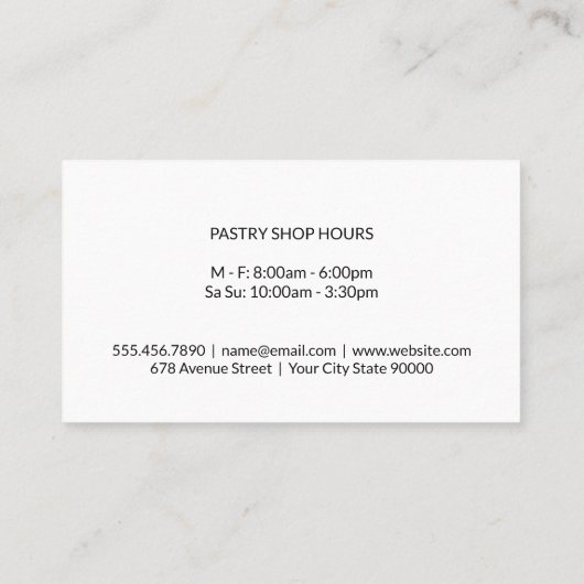 Gebakken goederen | keukengerei visitekaartje (Achterkant)