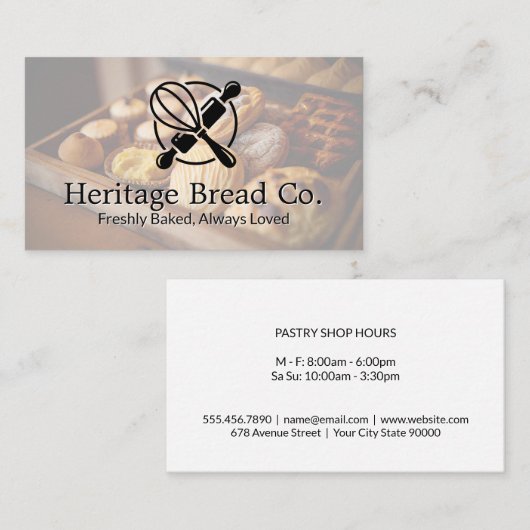 Gebakken goederen | keukengerei visitekaartje (Voorkant / Achterkant)