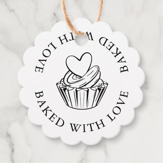 Gebakken Goederen met liefde Minimale cupcake Busi Bedankjes Labels (Voorkant)