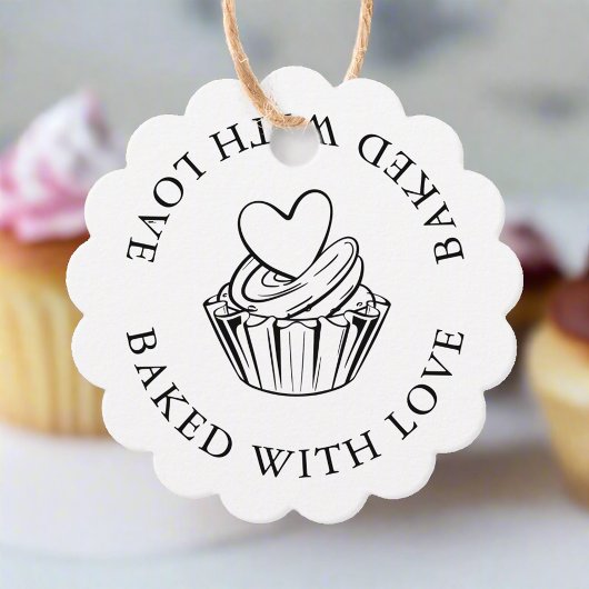 Gebakken Goederen met liefde Minimale cupcake Busi Bedankjes Labels