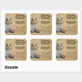 Gebakken goederen of mix cadeau pot etiketten, gep vierkante sticker (Vel)