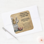 Gebakken goederen of mix cadeau pot etiketten, gep vierkante sticker (Envelop)