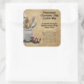 Gebakken goederen of mix cadeau pot etiketten, gep vierkante sticker (Tas)