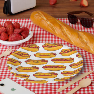 Gebakken Hotdog Patroon Papieren Bordje
