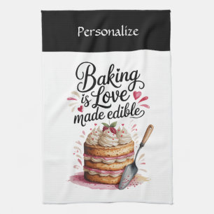 Gebakken Is Liefde Citaat Keuken Bakker Gepersonal Theedoek