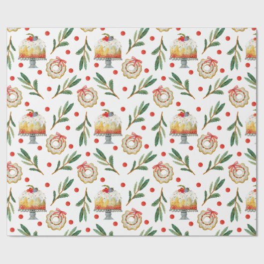 Gebakken kerstartikelen cadeaupapier (Vlak)