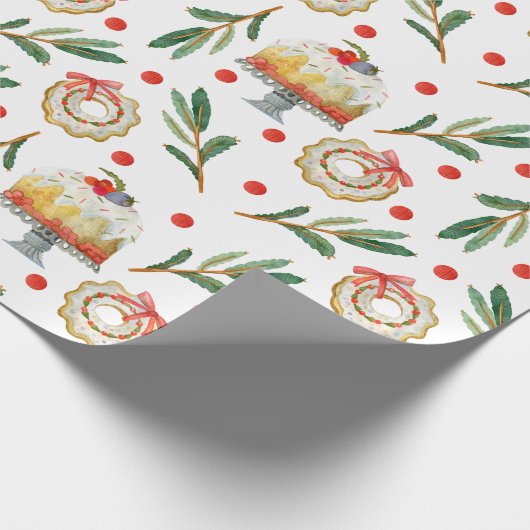 Gebakken kerstartikelen cadeaupapier (Hoek)