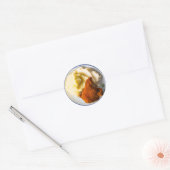 Gebakken kip en aardappelpuree ronde sticker (Envelop)