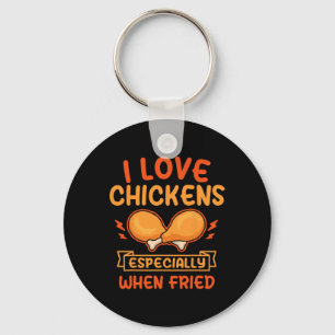 Gebakken Kip Eten Liefhebber Keuken Restaurant Che Sleutelhanger