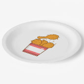 Gebakken kip met emmer papieren bordje (Gekanteld)