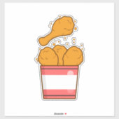 Gebakken kip met emmer sticker (Vel)