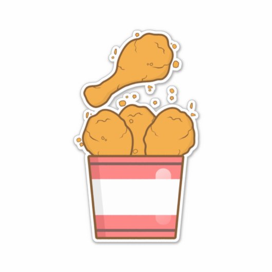 Gebakken kip met emmer sticker (Voorkant)
