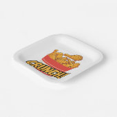 gebakken kip papieren bordje (Gebogen)