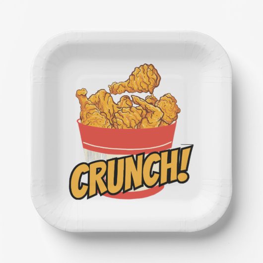 gebakken kip papieren bordje (Voorkant)