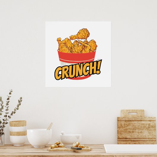 Gebakken kip poster (Keuken)