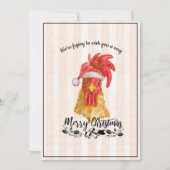 Gebakken Kip Pun Grappig Vrolijk Kerstfeest Feestdagenkaart (Voorkant)