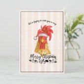 Gebakken Kip Pun Grappig Vrolijk Kerstfeest Feestdagenkaart (Staand voorkant)