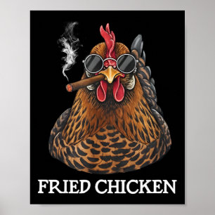 Gebakken Kip Roken Grappige Stoner Wiet Meme Poster