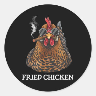 Gebakken Kip Roken Grappige Stoner Wiet Meme Ronde Sticker