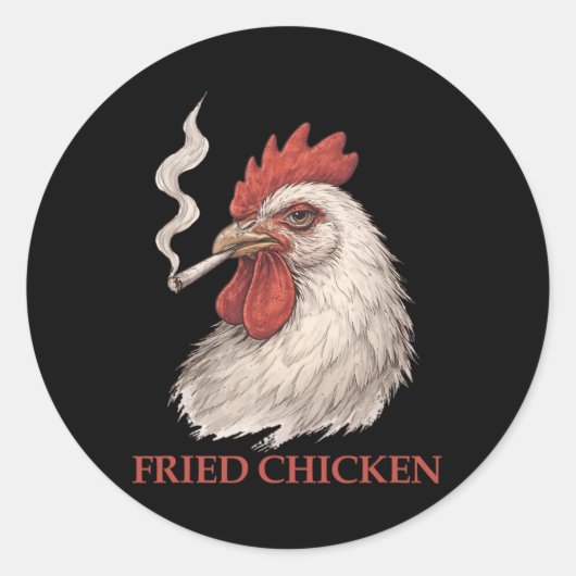 Gebakken Kip Stoner Grappig Wiet Ronde Sticker (Voorkant)