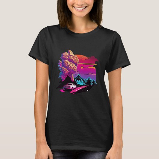 Gebakken Kip Synthwave 80s Retrowave Esthetiek 1 T-shirt (Voorkant)