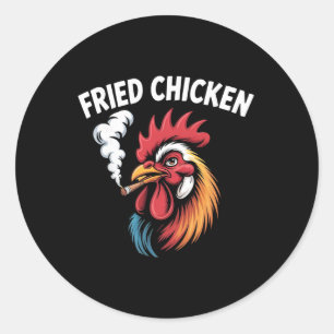 Gebakken Kip Wiet Meme Stoner Roken Ronde Sticker