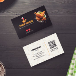 Gebakken kippenbedrijf | Minimalistische donkere b Visitekaartje