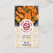 Gebakken kippenbedrijf | Moderne heldere streepjes Visitekaartje (Achterkant)