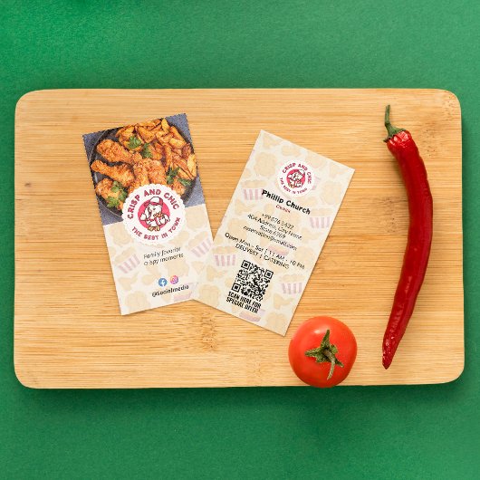 Gebakken kippenbedrijf | Moderne heldere streepjes Visitekaartje