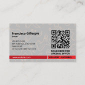 Gebakken kippenbedrijf | Moderne houten barcode Visitekaartje (Voorkant)