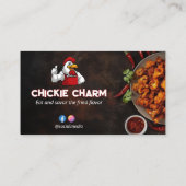 Gebakken kippenbedrijf | Rode donkere barcode Visitekaartje (Achterkant)