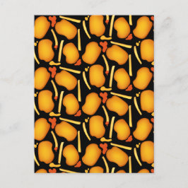 Gebakken kippenbeten en aardappelfriet briefkaart