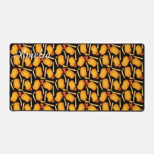 Gebakken kippenbeten en aardappelfriet bureaumat (Voorkant)