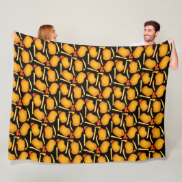 Gebakken kippenbeten en aardappelfriet fleece deken