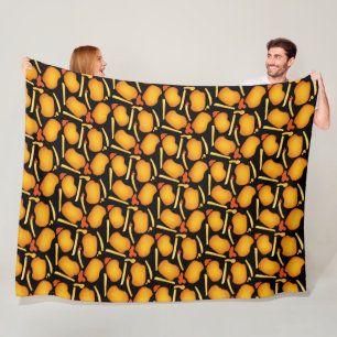 Gebakken kippenbeten en aardappelfriet fleece deken